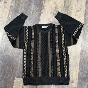 Vintage Black, Blue and Tan Sweater